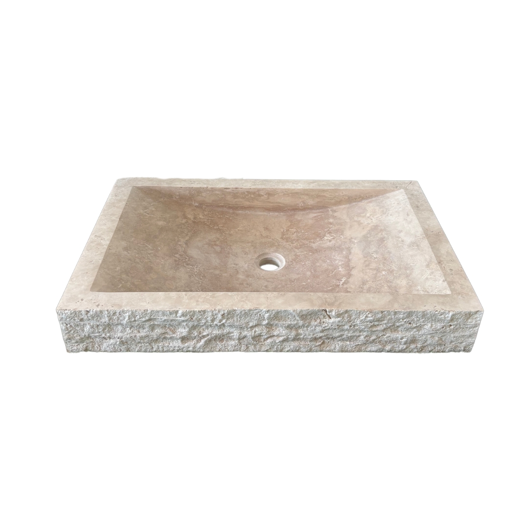 Vasque Beige Bord Devant Martelé